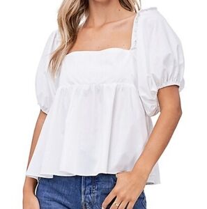 En Saison Poplin Babydoll Top